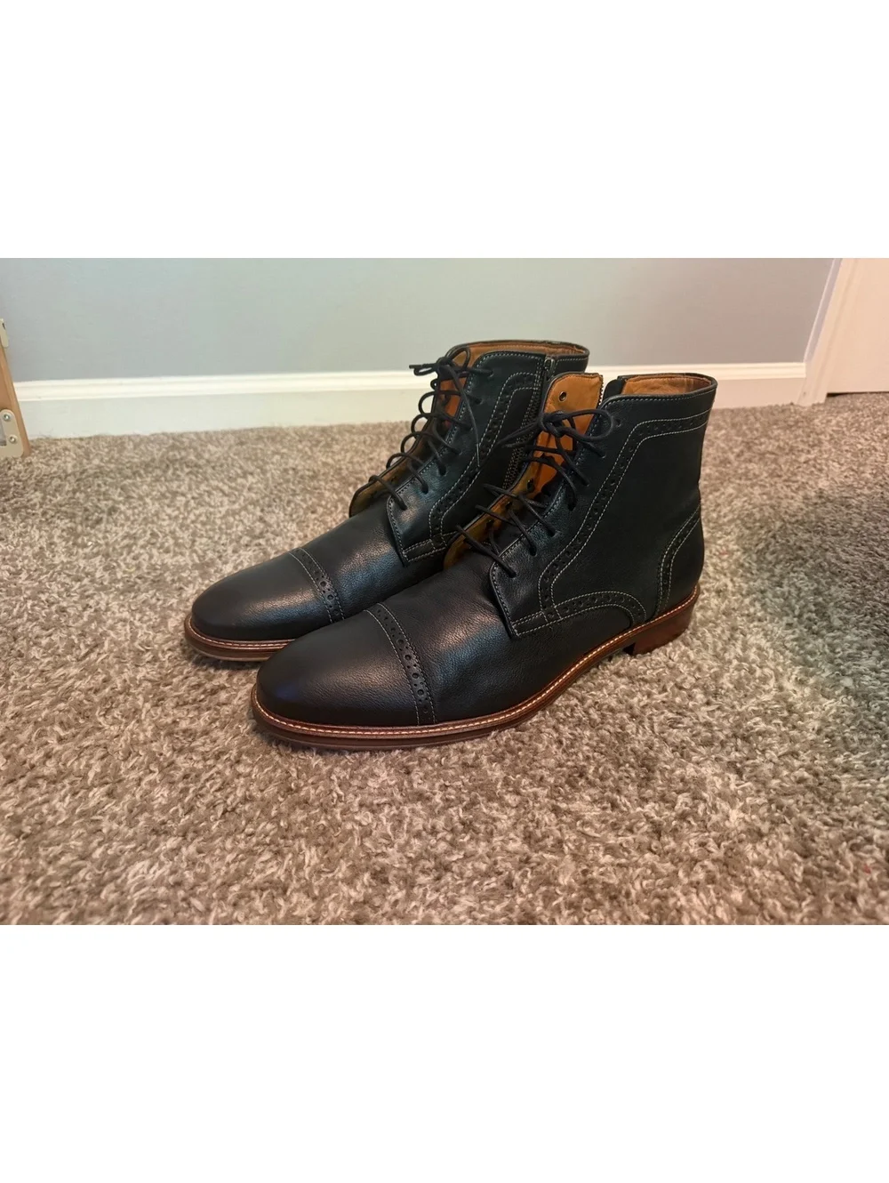 New Johnston & Murphy Warner Cap Toe Boots Men’s 13